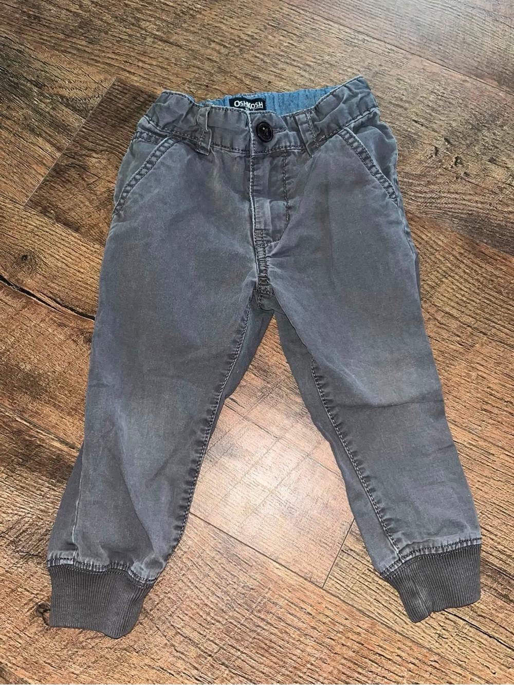 OshKosh B'gosh Dark Gray Kids Jogger Pants with Ribbed Cuffs